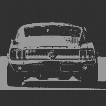 Digitale Kunst mit dem Titel "MUSTANG 1968 C64 PI…" von Rm64, Original-Kunstwerk, 2D digitale Arbeit