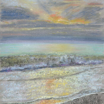 Рисунок под названием "Sea №35(Pastel)" - Elena Petrova, Подлинное произведение искусства, Пастель