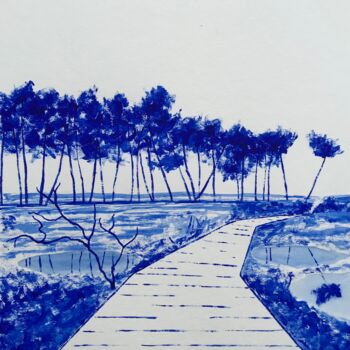 "Les Marais de Moust…" başlıklı Tablo Frédéric Cadiou tarafından, Orijinal sanat, Akrilik