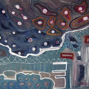 Peinture intitulée "frontière" par Laure Feyen, Œuvre d'art originale, Huile