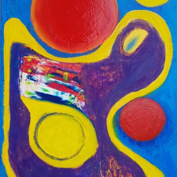 Painting titled "Noche de baili. Tri…" by Paolo Cantù Gentili, Original Artwork, Acrylic Mounted on Wood Stretcher frame