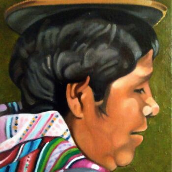 Painting titled "Road to Machu Picch…" by Takuart, Original Artwork, Oil Mounted on Wood Stretcher frame