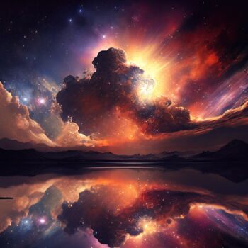 Arte digitale intitolato "Celestial Awe" da Angus Finlayson, Opera d'arte originale, Immagine generata dall'IA