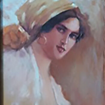 Pittura intitolato "La Campagnola" da Pasquale Minervino (Minervino), Opera d'arte originale, Olio
