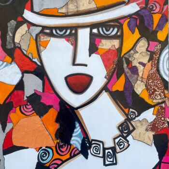 Painting titled "Atmosphère" by Fauve, Original Artwork, Acrylic Mounted on Wood Stretcher frame