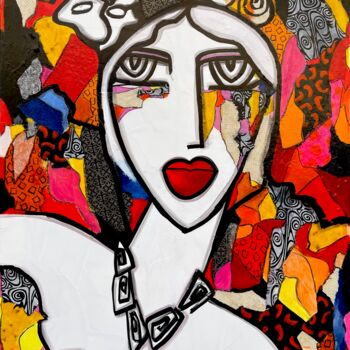 Painting titled "Folie" by Fauve, Original Artwork, Acrylic Mounted on Wood Stretcher frame