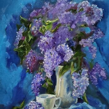 Pittura intitolato "warm lilac" da Vladislav Guzeev, Opera d'arte originale, Olio Montato su Telaio per barella in legno