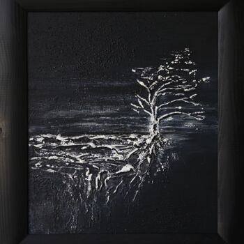 Peinture intitulée "Tree on a cliff. Or…" par Olga Pavlova, Œuvre d'art originale, Acrylique