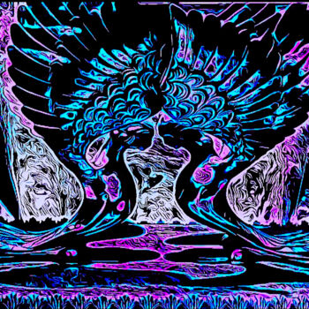 「Neon Cherubim」というタイトルのデジタルアーツ Joseph Anthony Quattrominiによって, オリジナルのアートワーク, 操作されていない写真
