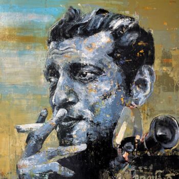 Painting titled "Satyajit Ray by Abh…" by Abhishek Deheriya, Original Artwork, Acrylic