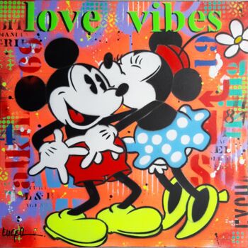 Peinture intitulée "Love vibes" par Philippe Euger, Œuvre d'art originale, Bombe aérosol