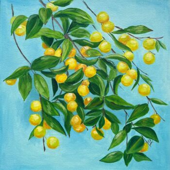 Ζωγραφική με τίτλο "Cherry plum" από Olena Zhylenko, Αυθεντικά έργα τέχνης, Λάδι