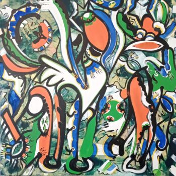 Painting titled "Bonjour la vie !" by Kokou Senavon , Original Artwork, Acrylic Mounted on Wood Stretcher frame