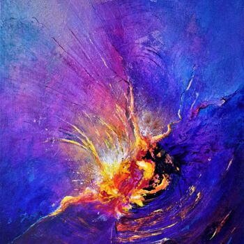 Painting titled "FØRST" by Patrice Bru, Original Artwork, Acrylic Mounted on Wood Stretcher frame