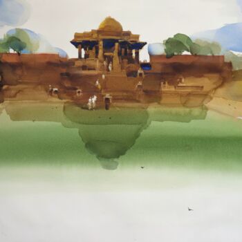 绘画 标题为“Light, reflections,…” 由Prashant Prabhu, 原创艺术品, 水彩