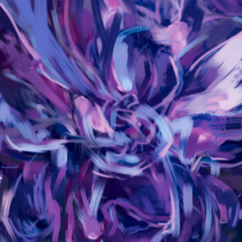 Digital Arts titled "Purple bloom" by Tat Ana Konyseva, Original Artwork, Acrylic