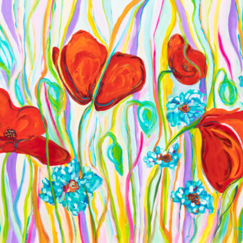 Painting titled "Le jardin aux coque…" by Artstudio29, Original Artwork, Acrylic