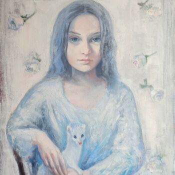 "Wild Tenderness" başlıklı Tablo Alyona Masterkova tarafından, Orijinal sanat, Petrol Ahşap Sedye çerçevesi üzerine monte ed…