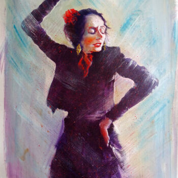 Painting titled "💃 Flamenco" by Isabel Mahe, Original Artwork, Oil