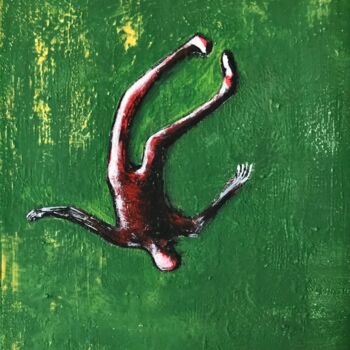 Peinture intitulée "In green abstraction" par Vaxo Lang, Œuvre d'art originale, Acrylique