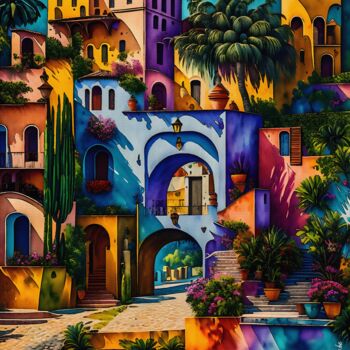 Schilderij getiteld "Fuerza Marruecos !" door L.Roche, Origineel Kunstwerk, Acryl