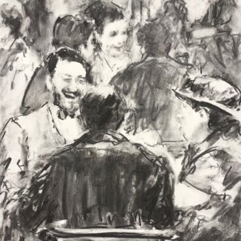 Zeichnungen mit dem Titel "The laugher." von Victoria General, Original-Kunstwerk, Kohle