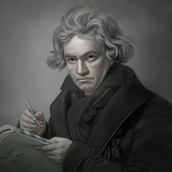Digitale Kunst mit dem Titel "Beethoven III" von La Galerie De L'Amour, Original-Kunstwerk, Digitale Malerei