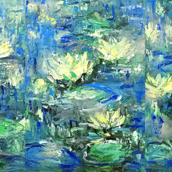 Ζωγραφική με τίτλο "Water lily, Flower…" από Anh  Tuan Le, Αυθεντικά έργα τέχνης, Ακρυλικό