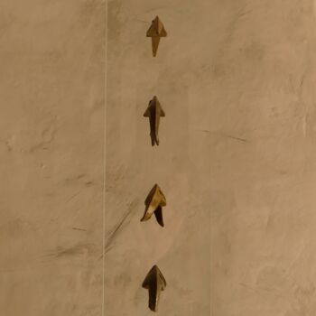 Sculpture titled "La Marche des Eléph…" by Kalizae, Original Artwork, Aluminium