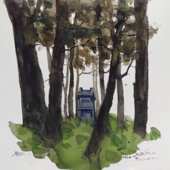 「A shrine stood in t…」というタイトルの絵画 Prashant Prabhuによって, オリジナルのアートワーク, 水彩画