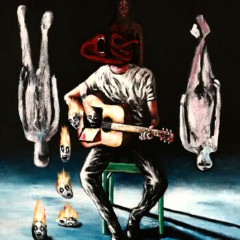 绘画 标题为“The musician” 由Vaxo Lang, 原创艺术品, 丙烯