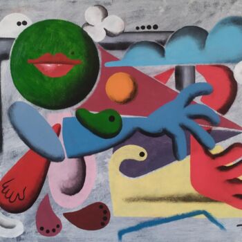 Painting titled "La mécanique sentim…" by Flavien Couche, Original Artwork, Acrylic