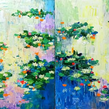 Peinture intitulée "Water lily, Flower…" par Anh  Tuan Le, Œuvre d'art originale, Acrylique
