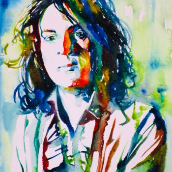 Schilderij getiteld "SYD BARRETT waterco…" door Lautir, Origineel Kunstwerk, Aquarel