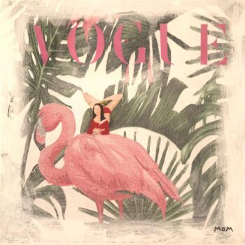 Collages intitulée "La Joconde fait du…" par Antoine Maume, Œuvre d'art originale, Collages Monté sur Châssis en bois
