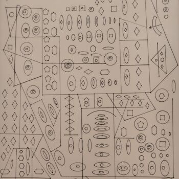 Drawing titled "illuminati City" by Eduardo Vidal, Original Artwork, Pencil