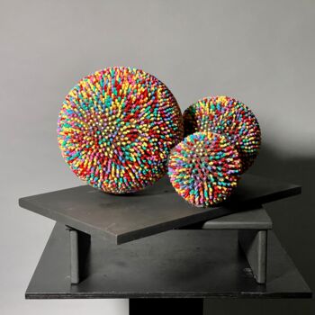 Sculpture titled "3-SPHÉRE" by Philippe Fares, Original Artwork, Cement