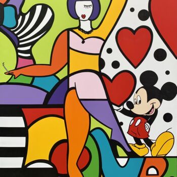 Pintura intitulada "Mickey in Love" por Virginia Benedicto, Obras de arte originais, Acrílico