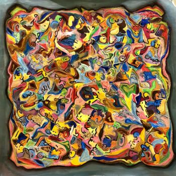 Peinture intitulée "My inside" par Omar Yousef Alrashed, Œuvre d'art originale, Acrylique