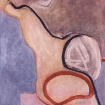 Painting titled "nu- 7" by Yakzan Atassi, Original Artwork, Acrylic Mounted on Wood Stretcher frame