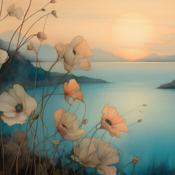 Digital Arts titled "Evening Glow At Cya…" by Josephine Estelle, Original Artwork, 2D Digital Work