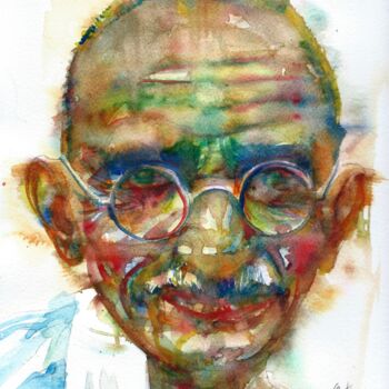 제목이 "MAHATMA GANDHI"인 미술작품 Lautir로, 원작, 수채화
