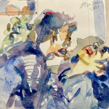 Peinture intitulée "Viscosity" par Xiao Han, Œuvre d'art originale, Crayon