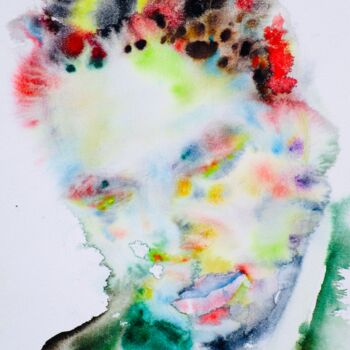 Pittura intitolato "JOHN COLTRANE water…" da Lautir, Opera d'arte originale, Acquarello