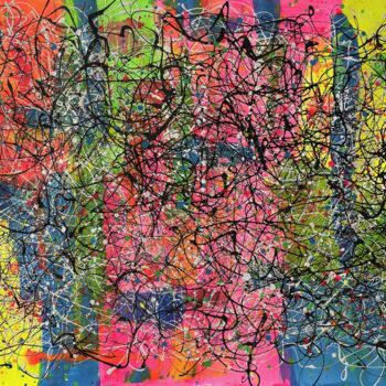 绘画 标题为“Kaleidoscopic Harmo…” 由Juan José Garay, 原创艺术品, 搪瓷 安装在其他刚性面板上
