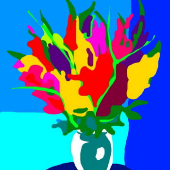 Arts numériques intitulée "Nature morte Coloré" par Stephane Pruvot, Œuvre d'art originale, Peinture numérique