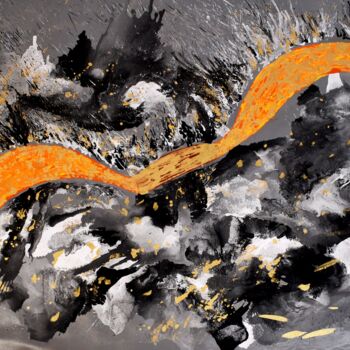 Peinture intitulée "Gandeev" par Ravi Vishwakarma, Œuvre d'art originale, Émail
