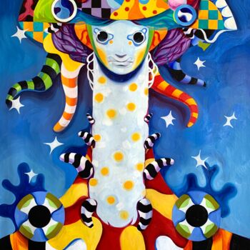 Pittura intitolato "Chameleon" da Dmitrii Filimonov, Opera d'arte originale, Olio