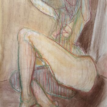 「nu- Miroir- 3」というタイトルの絵画 Yakzan Atassiによって, オリジナルのアートワーク, パステル