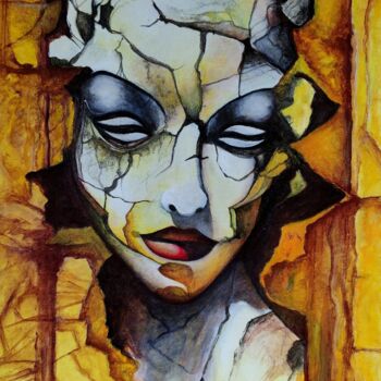 Painting titled ""The rest of a Hybr…" by Carlos Paredes Colin, Original Artwork, Acrylic